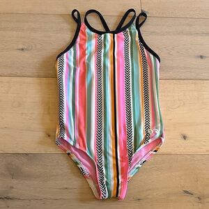TYR Multicolor Striped Kids Swim One Piece Size 6